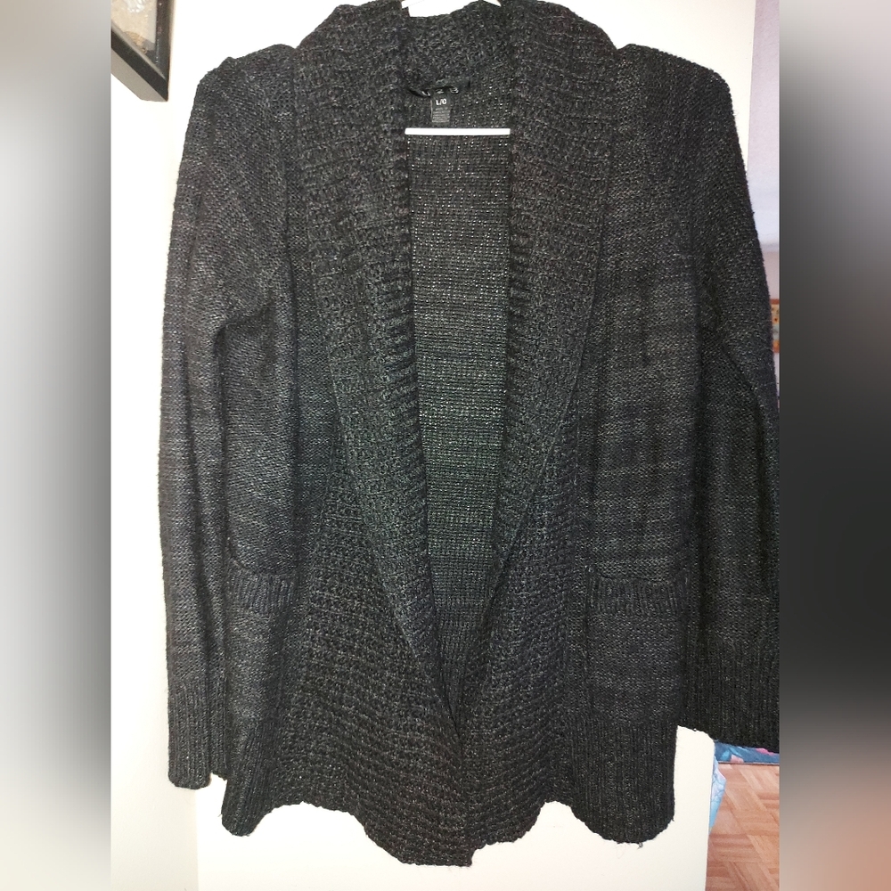 Black Knit Cardigan Sweater Womens
